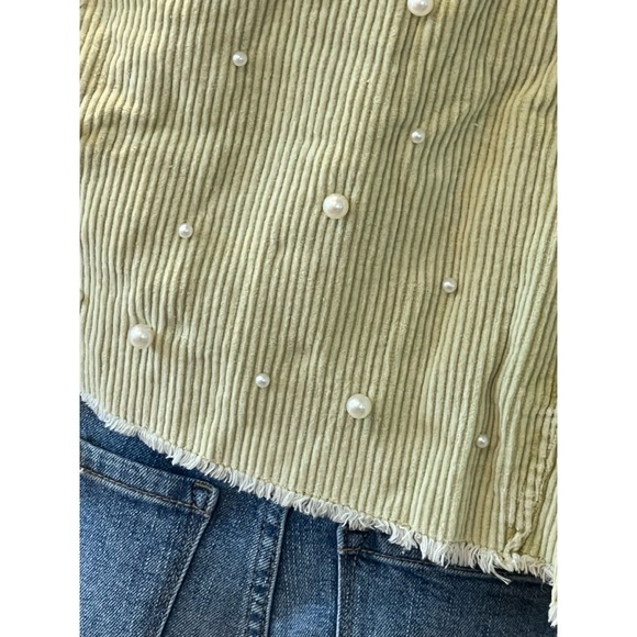 PEACH LOVE CALIFORNIA Corduroy pearl, detailed, pastel lime, jacket size S M L - Picture 9 of 11